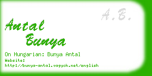 antal bunya business card